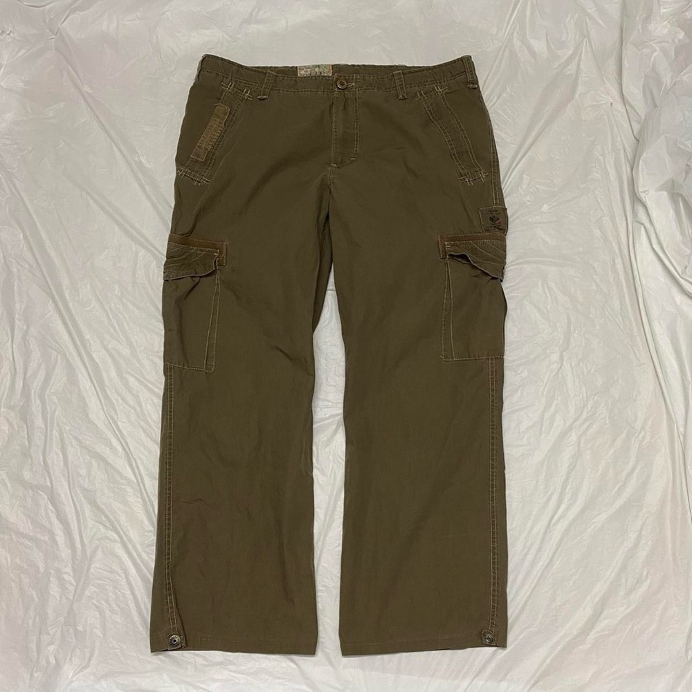 Brown baggy wide leg cargo pants